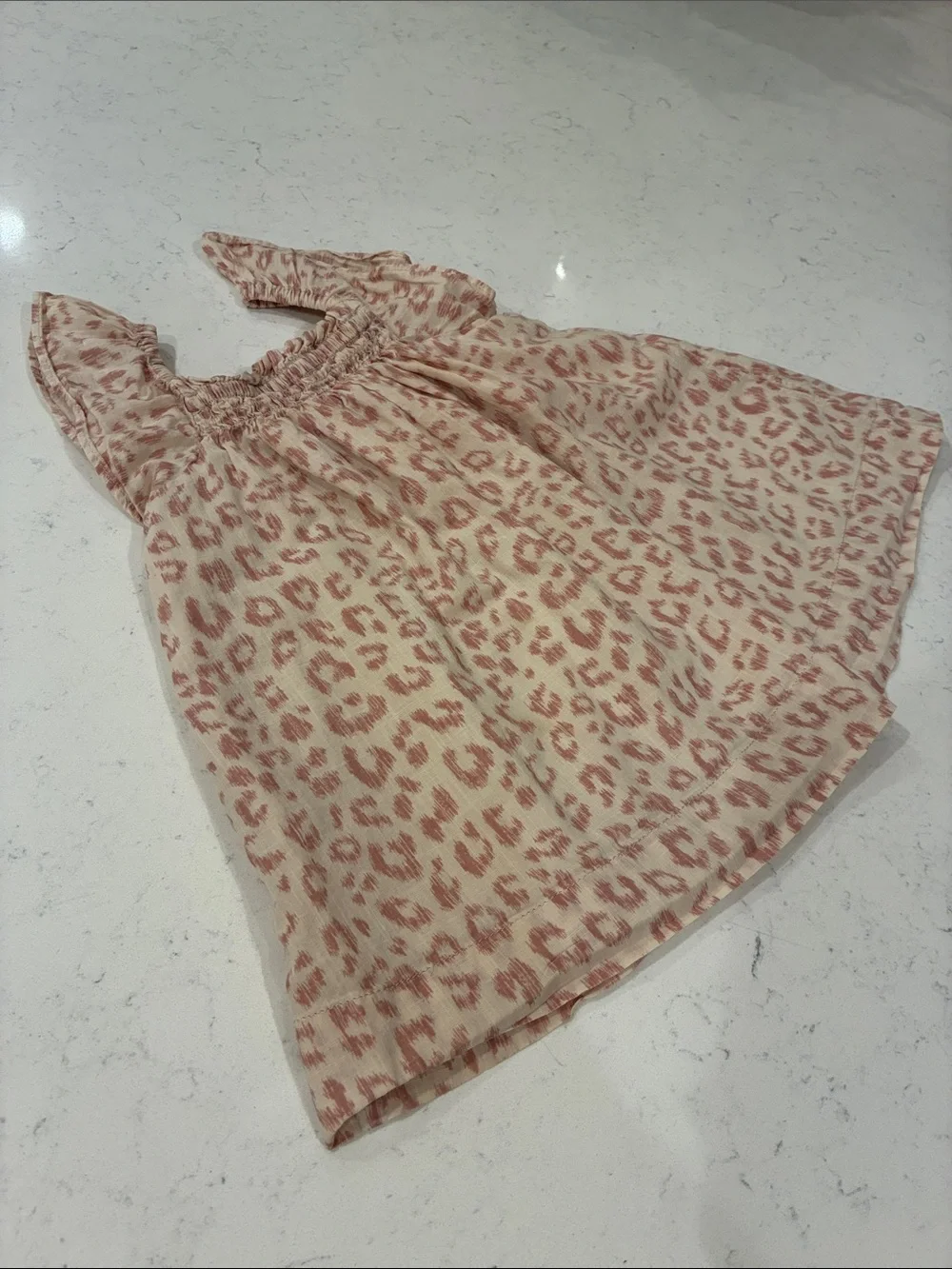 GAP Pink Leopard Print Ruffle Dress with Diaper cover with Headband